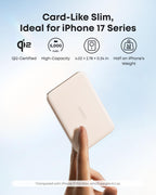 Anker Nano MagSafe Portable Charger, Ultra-Slim 5,000mAh Magnetic Wireless Power Bank, Qi2-Certified 15W Max, Compact for Travel, Ergonomic Design, for iPhone 17/16 Series, and More