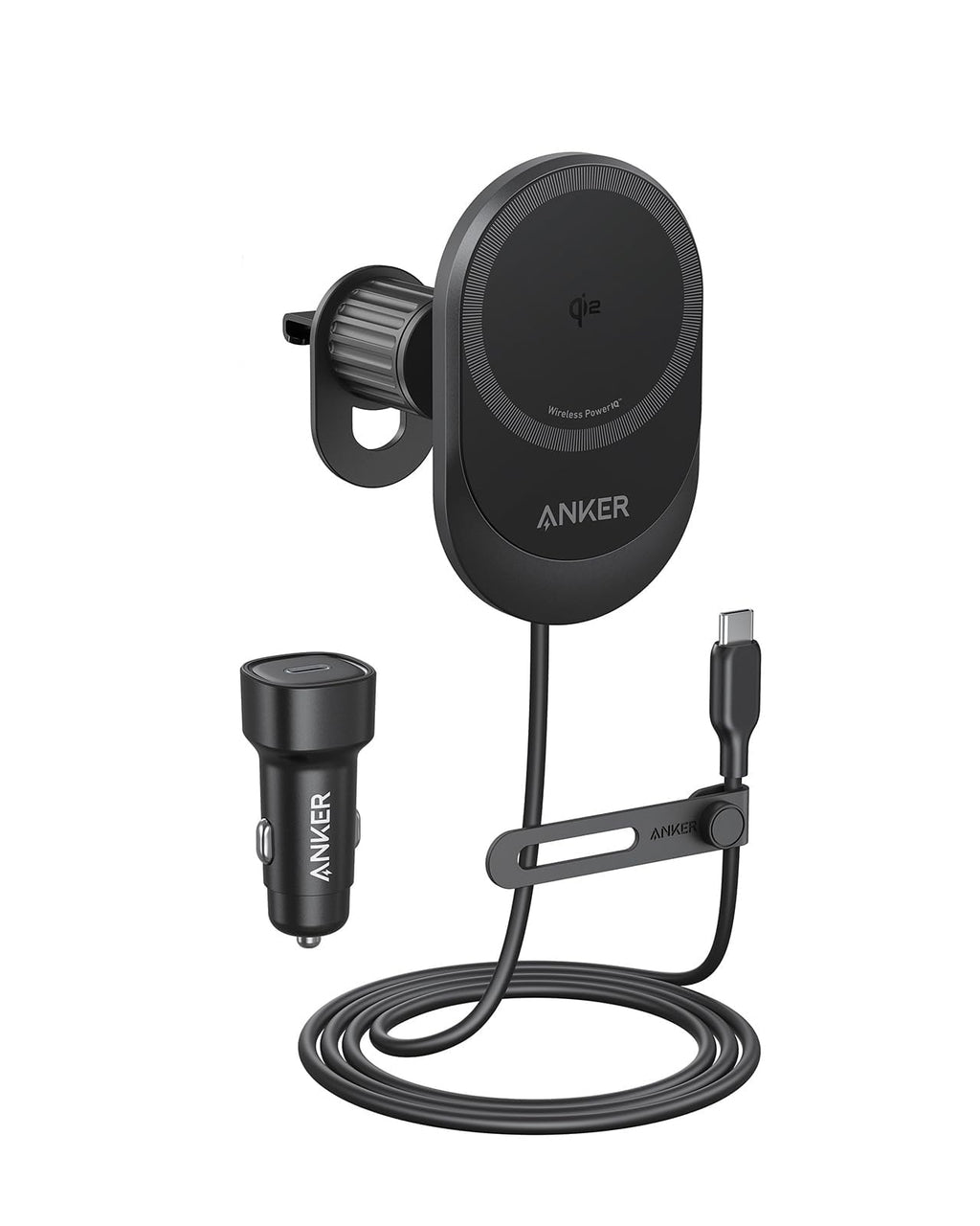 Anker Prime MagSafe Car Mount Charger, Qi2 25W Certified Wireless Car Charger with AirCool, Strong Magnets, Air Vent Mount for iPhone 17-12 Series (Check Vent Compatibility, 60W Adapter Included)