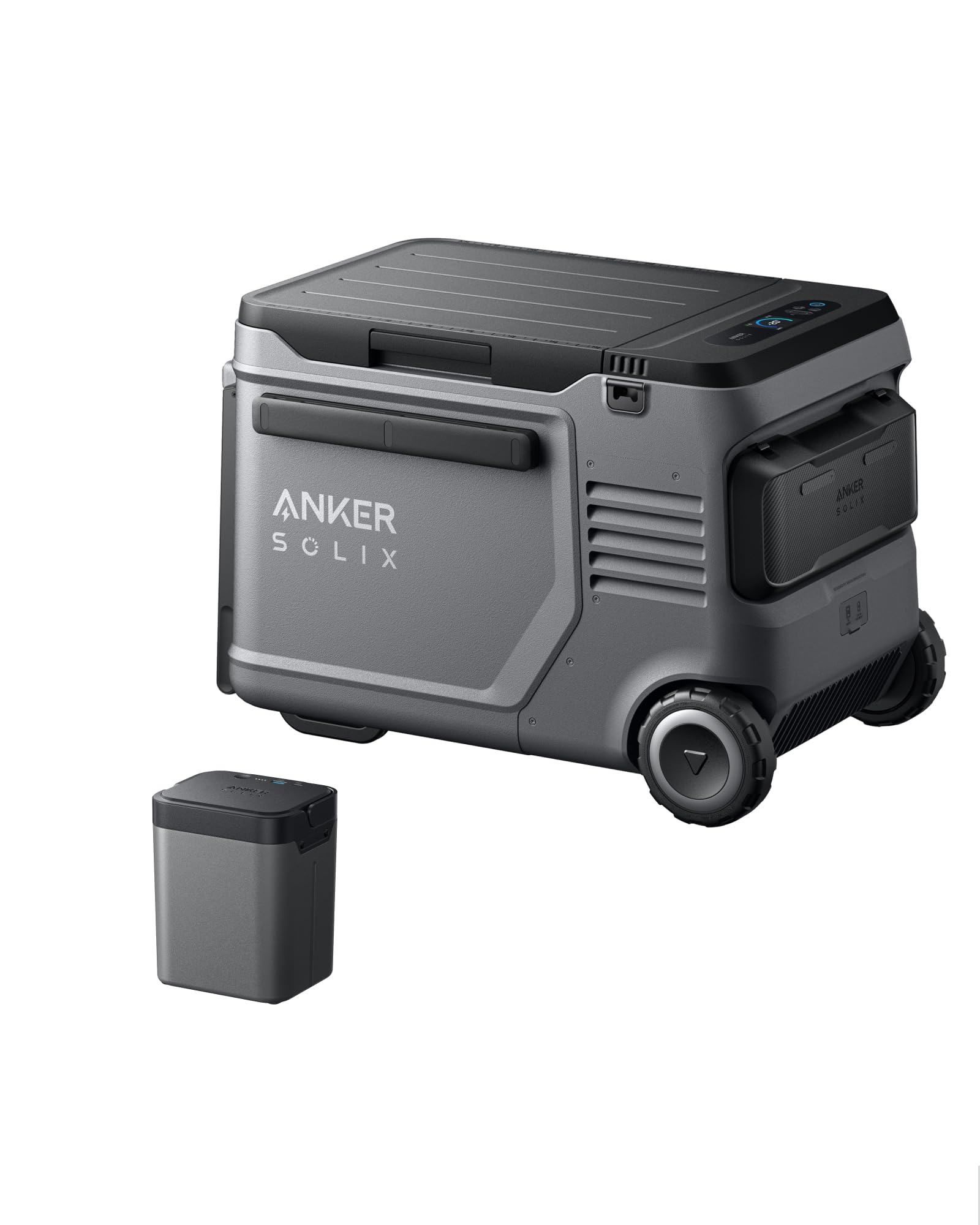 Anker SOLIX EverFrost 2 58L Cooler with Road Trip Kit, 61 qt Car Refrigerator, Electric Cooler with 288Wh Battery, Powered by AC/DC or Solar, for Camping, Travel, Fishing (Only 1 Battery Included)