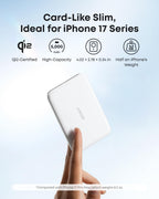 Anker Nano MagSafe Portable Charger, Ultra-Slim 5,000mAh Magnetic Wireless Power Bank, Qi2-Certified 15W Max, Compact for Travel, Ergonomic Design, for iPhone 17/16 Series, and More