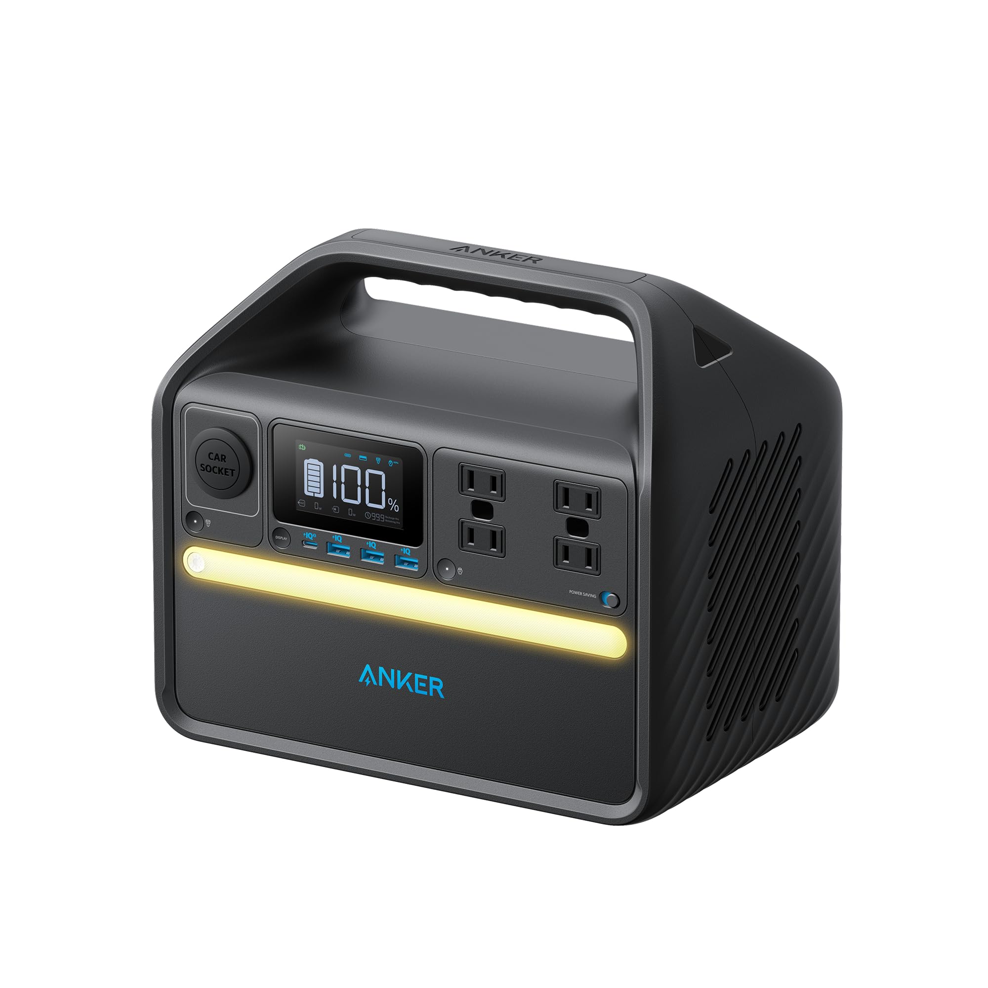 Anker 535 Solar Generator, Powerhouse 512Wh with 100W Solar Panel, Power Station with LiFePO4, 4 * 110V AC Outlets, 60W USB-C PD Output, LED Light for Outdoor Camping, RV, Power Outage(Anker Solix)