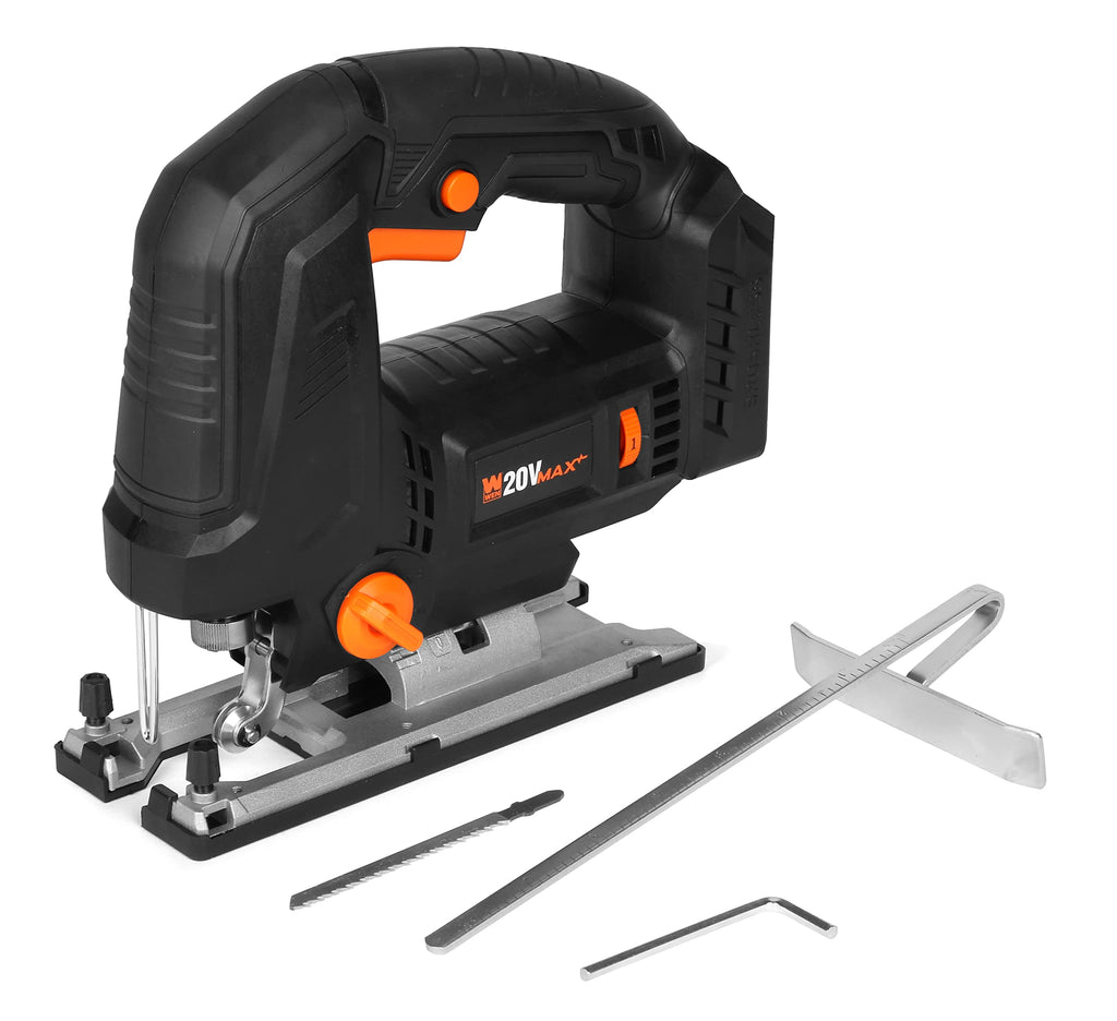 WEN 33606 6.6-Amp Variable Speed Orbital Jig Saw with Laser and LED Light,Black, Silver