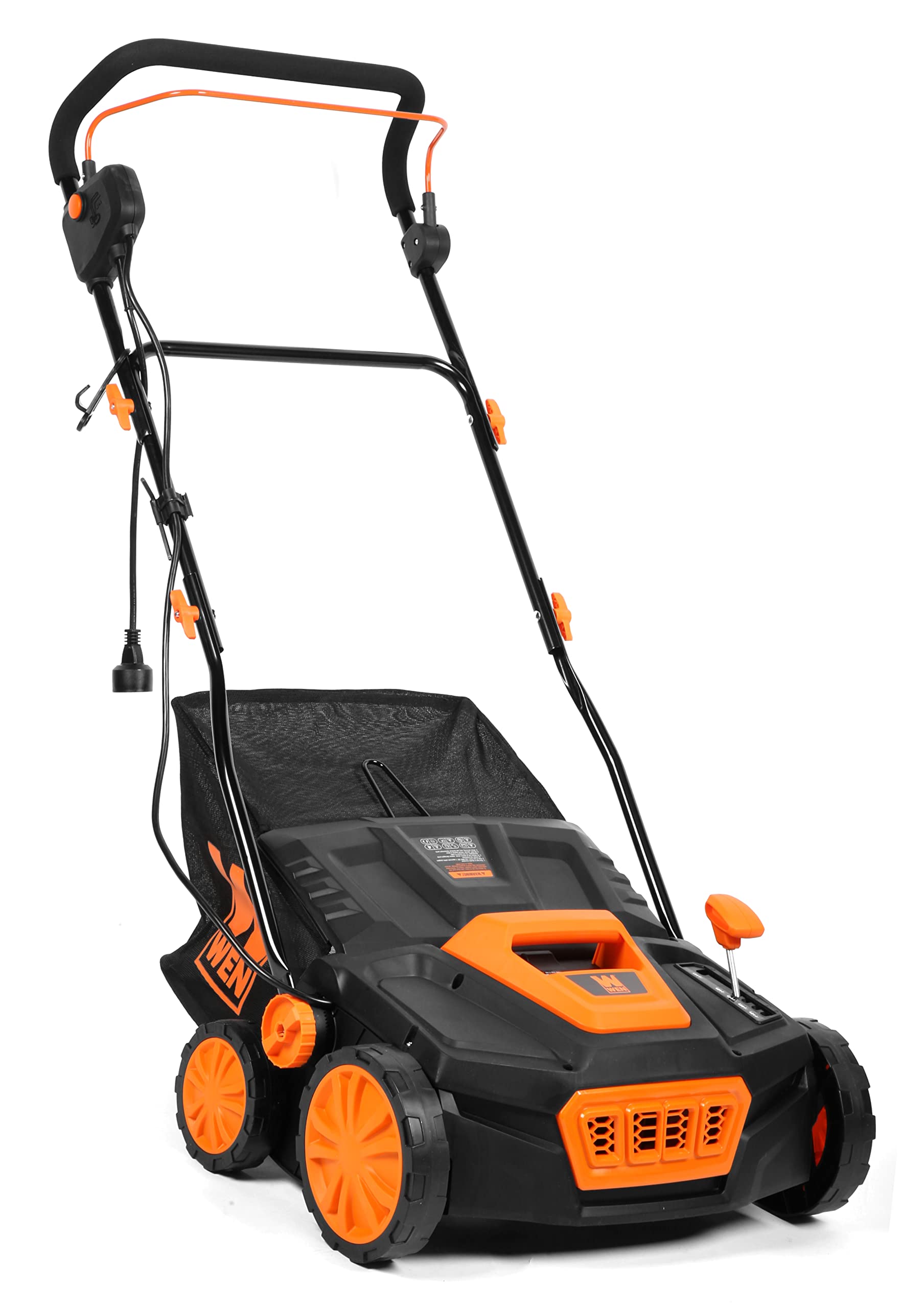 WEN DT1516 16-Inch 15-Amp 2-in-1 Electric Dethatcher and Scarifier with Collection Bag, Black