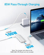 Anker USB C Hub, 5-in-1 USBC to HDMI Splitter with 4K Display, 1 x Powered USB-C 5Gbps & 2×Powered USB-A 3.0 5Gbps Data Ports for MacBook Pro, MacBook Air, Dell and More