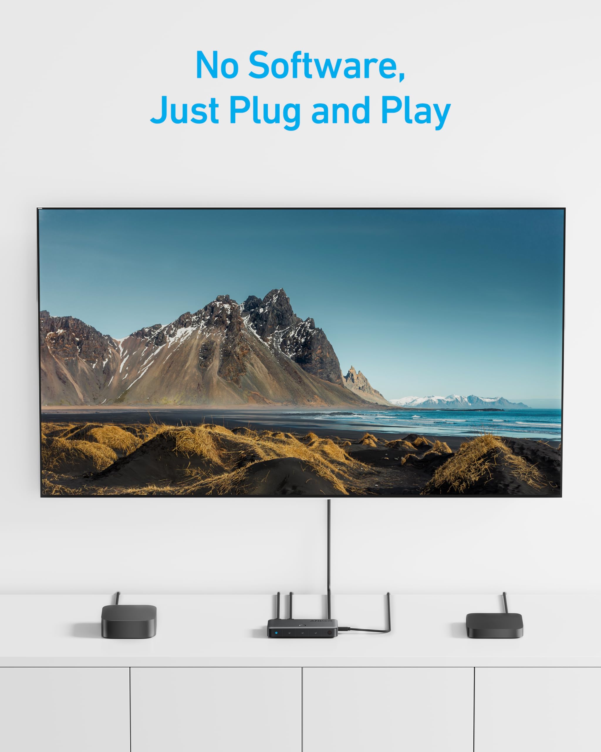 Anker HDMI Switch, 4K@60Hz HDMI Switcher, 4 in 1 Out with Smooth Finish, Supports HDR/3D/Dolby/DTS, Compatible with Laptops,PC,Xbox,PS5/PS4,Projector(Charger and Remote Control Batteries Not Included)