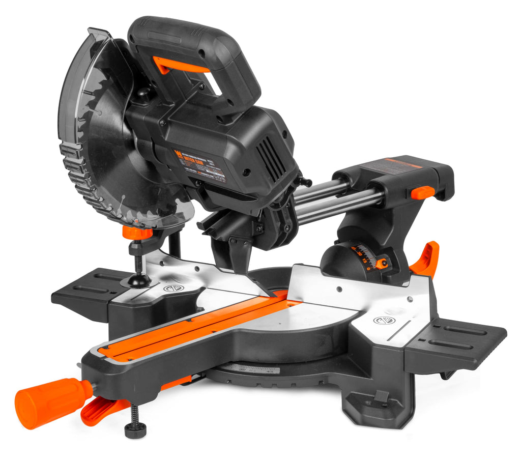 WEN MM0713 9.5-Amp 7.25-Inch Single Bevel Compact Sliding Compound Miter Saw with LED Cutline Guide, Black