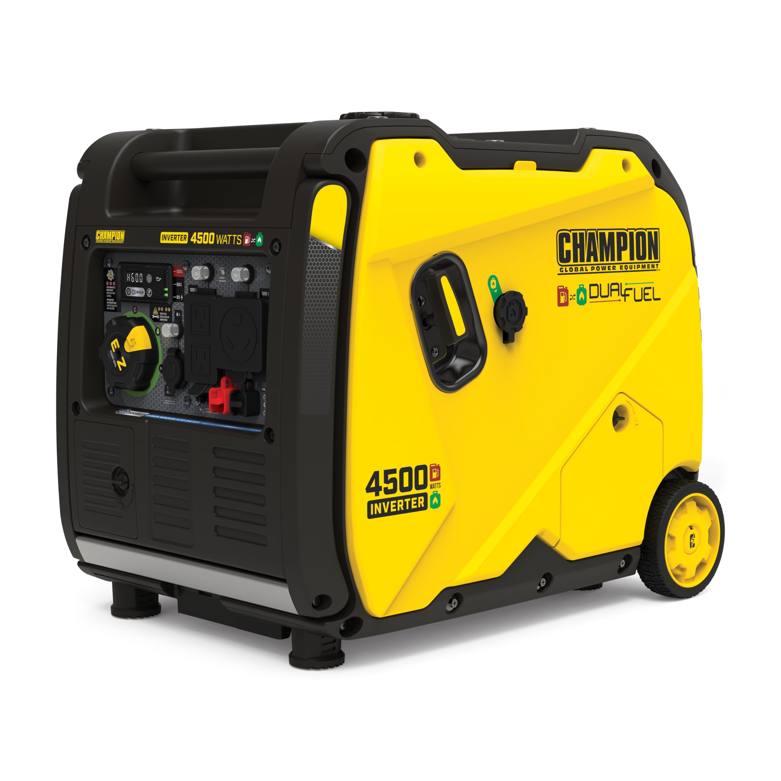 Champion Power Equipment 4500-Watt Electric Start Dual Fuel RV Ready Portable Inverter Generator with Quiet Technology and Free 3-Year Warranty