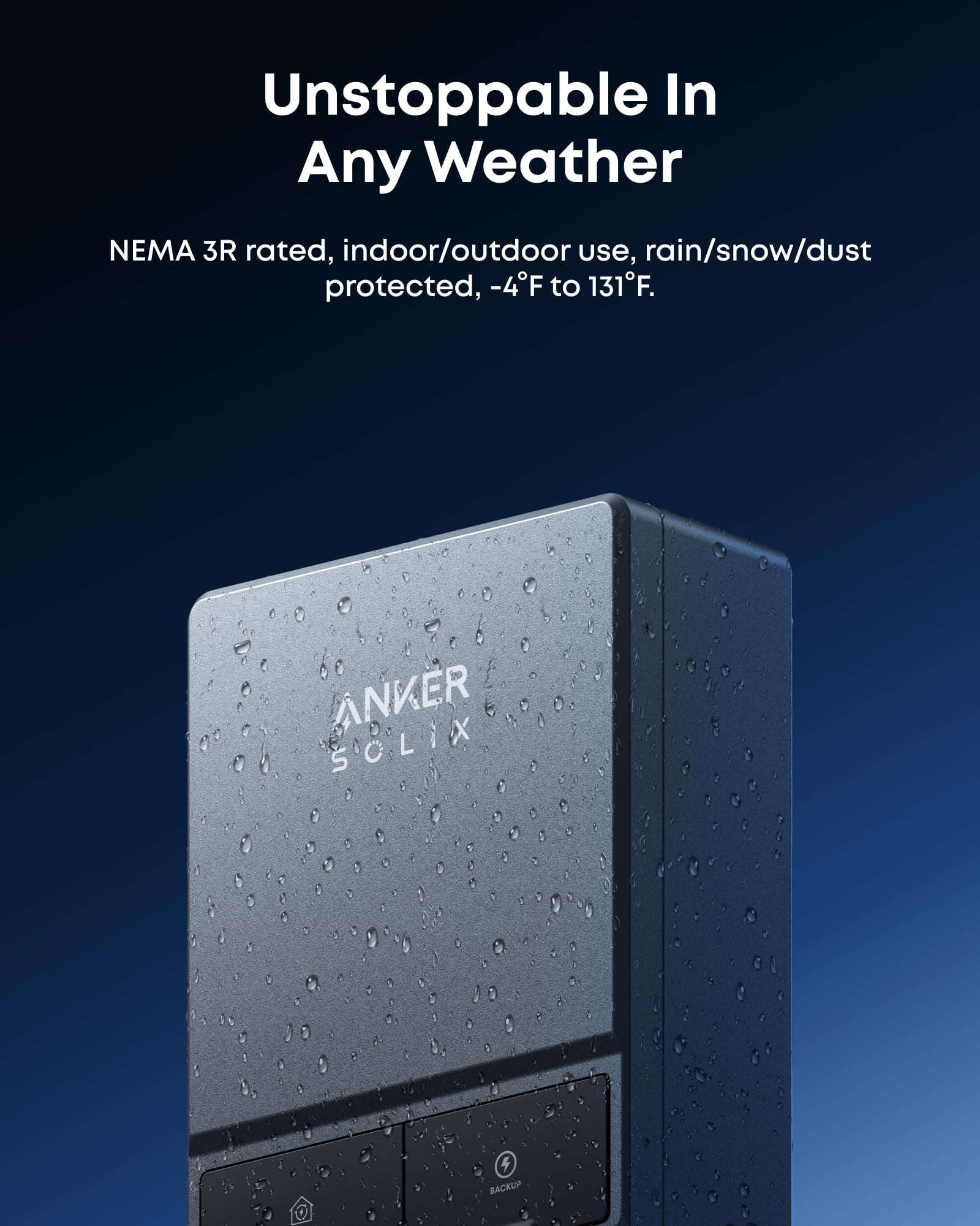 Anker SOLIX Smart Inlet Box, Manual Whole-Home Backup with Smart Daily Savings for E10, Reduce Up to 80% Bills, NEMA 3R Weatherproof, Plug & Play, Storm Guard Mode