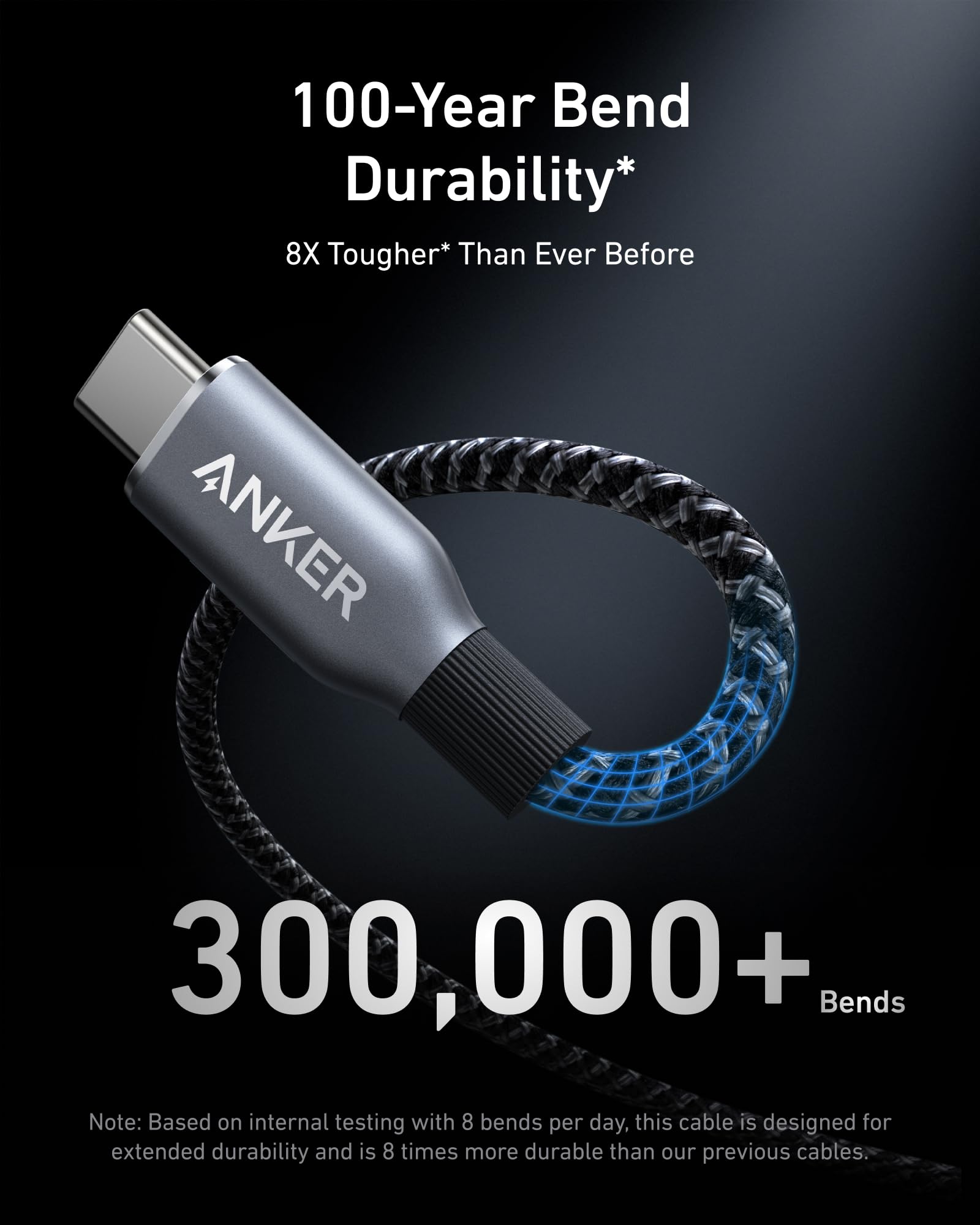 Anker Prime USB C to USB C Cable, 240W Fast Charging Cord, Upcycled-Braided Nylon with 100-Year Bend Durability for iPhone 17 Series, MacBook, Galaxy S24(6 FT)
