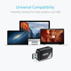 Anker USB 3.0 Micro SD Card Reader, 5Gbps 2-in-1 SD Card Reader to USB Adapter for SDXC, SDHC, MMC, RS-MMC, Micro SDXC, Micro SD, Micro SDHC, UHS-I Cards - USB A CardReader