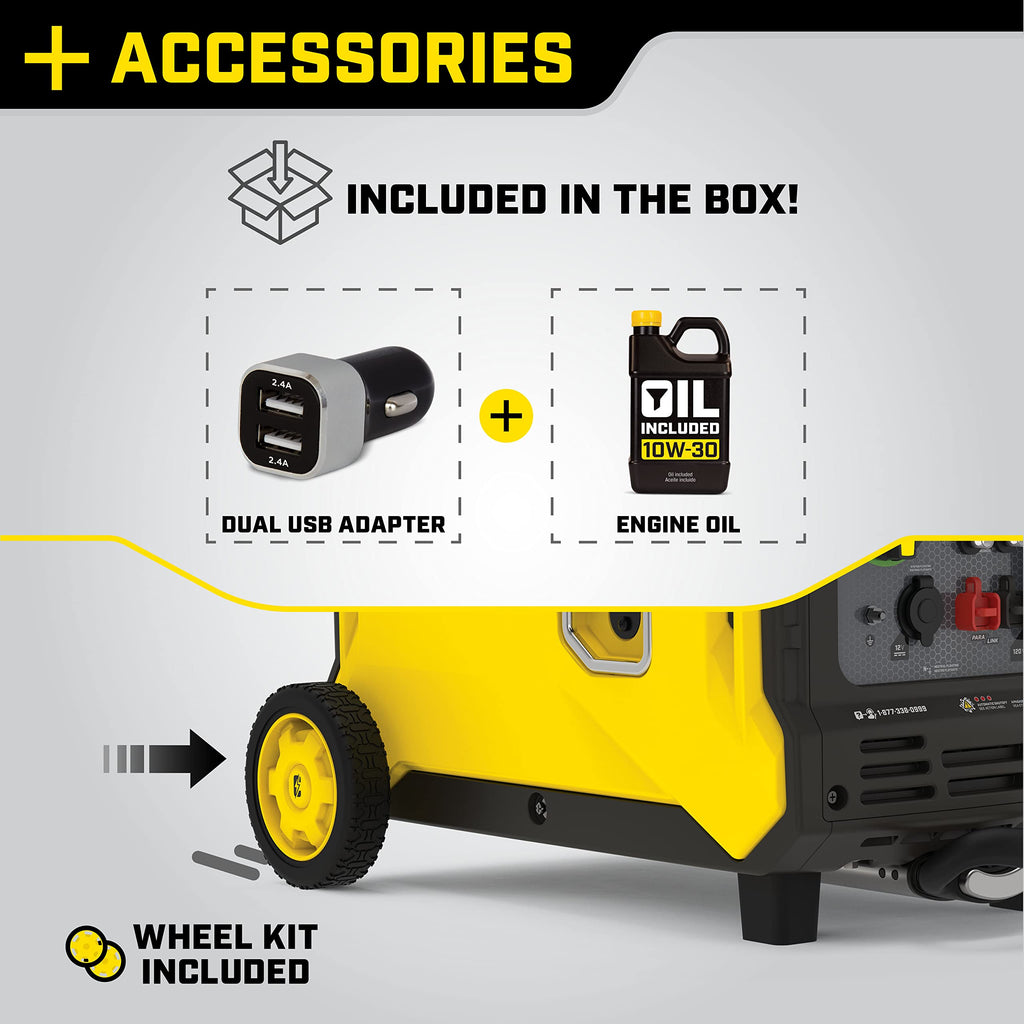 Champion Power Equipment 2500-Watt Dual Fuel Ultralight Portable Inverter Generator with Quiet Technology and CO Shield