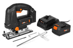 WEN Cordless Jigsaw, Variable Speed with 20V Max 2.0 Ah Lithium Ion Battery and Charger (20661)