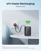 Anker Nano Portable Charger, 45W 10000mAh with 2.3 ft Retractable Cable, Compact Power Bank, Travel Essential Phone Battery Pack for iPhone 17/16 Series, iPad, Galaxy, Pixel, and More