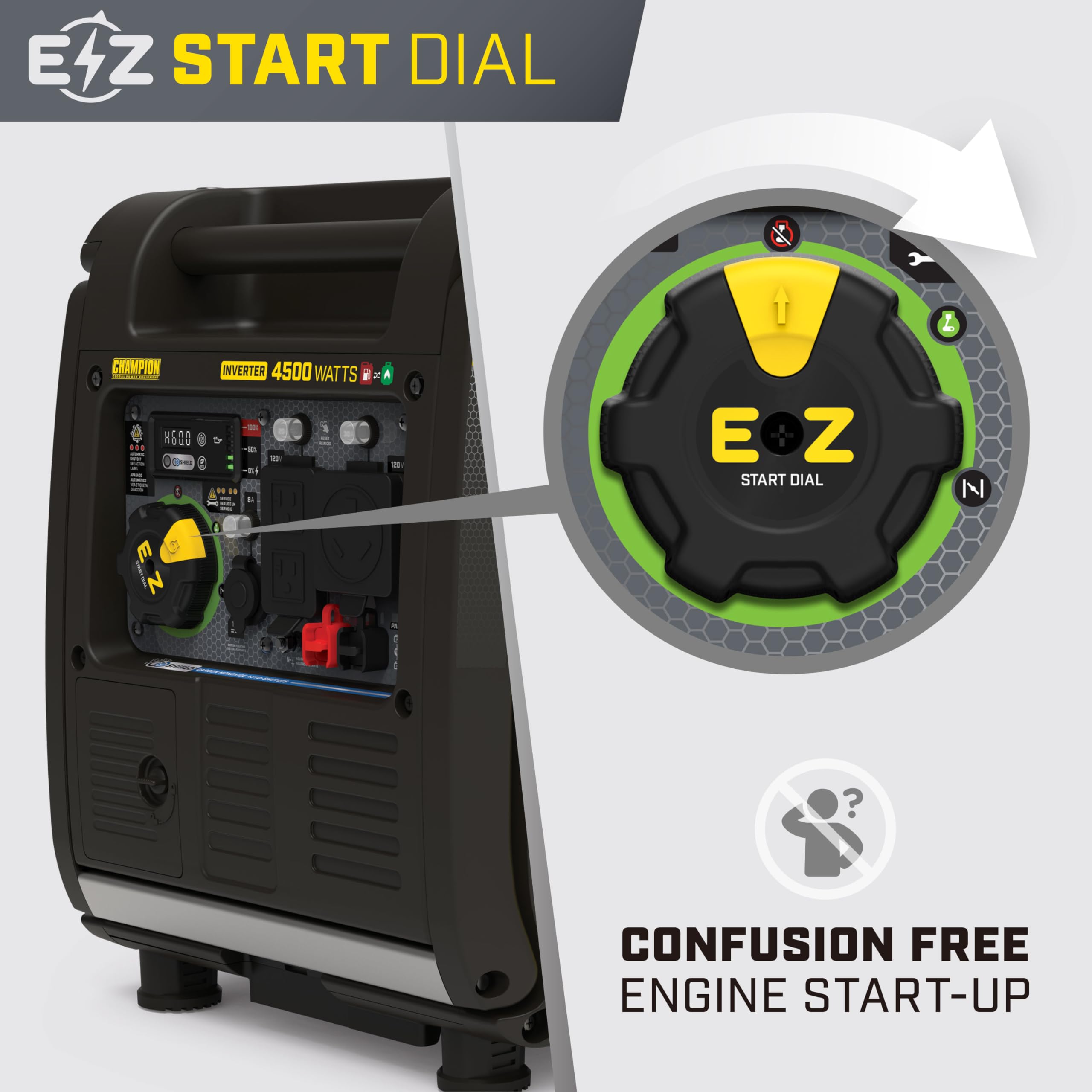 Champion Power Equipment 4500-Watt Electric Start Dual Fuel RV Ready Portable Inverter Generator with Quiet Technology and Free 3-Year Warranty