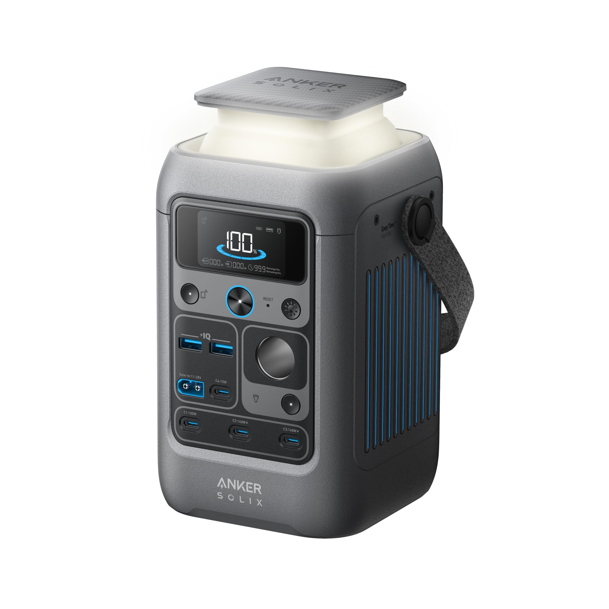 Anker SOLIX C200 DC Power Bank Station and 60W Solar Panel, 192Wh Portable Power Station, LiFePO4 Battery, 200W Solar Generator, For Outdoor, Camping, Traveling, and Emergencies