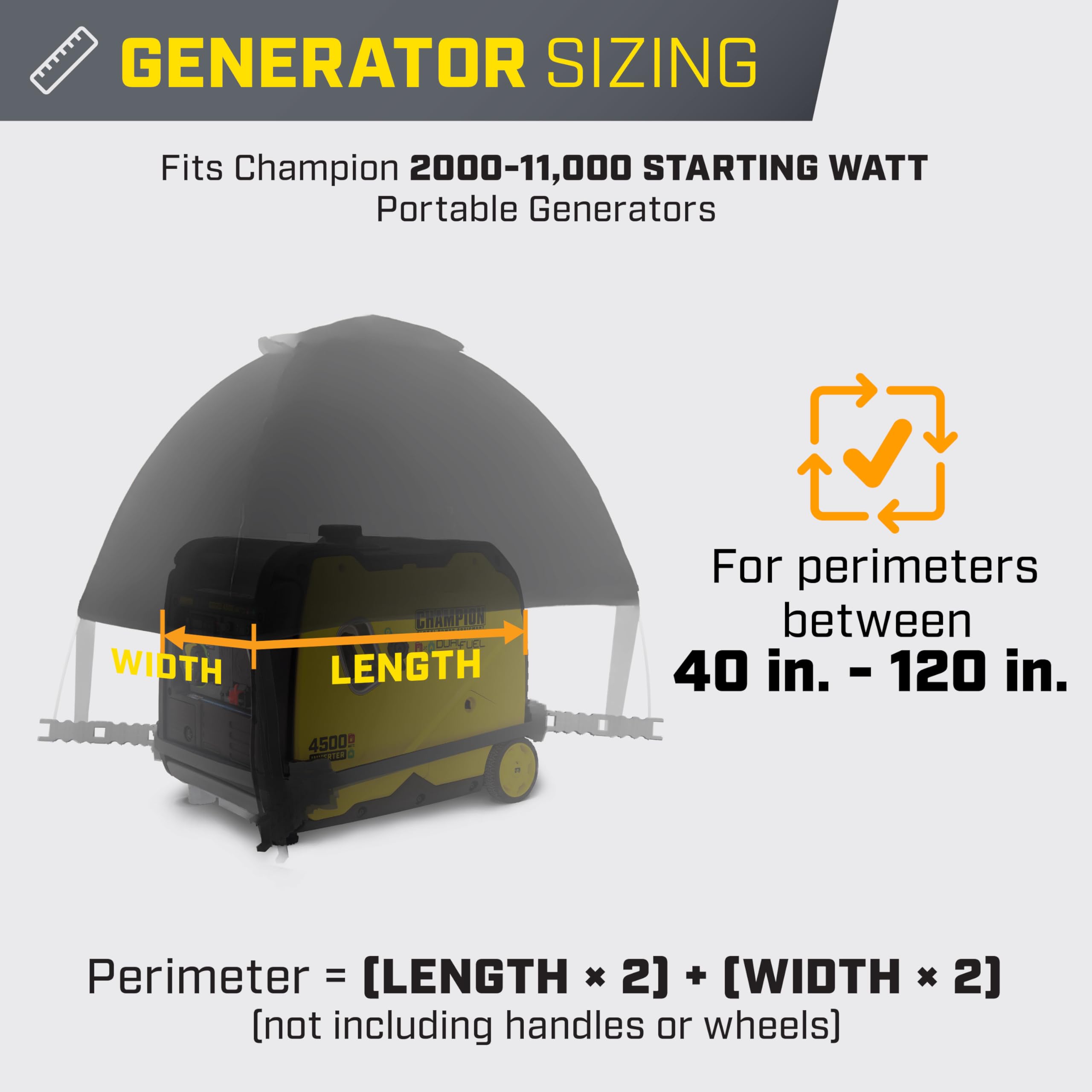 Champion Power Equipment 100376 Storm Shield Severe Weather Portable Generator Cover by GenTent for 4000 to 12,500-Starting Watt Generators