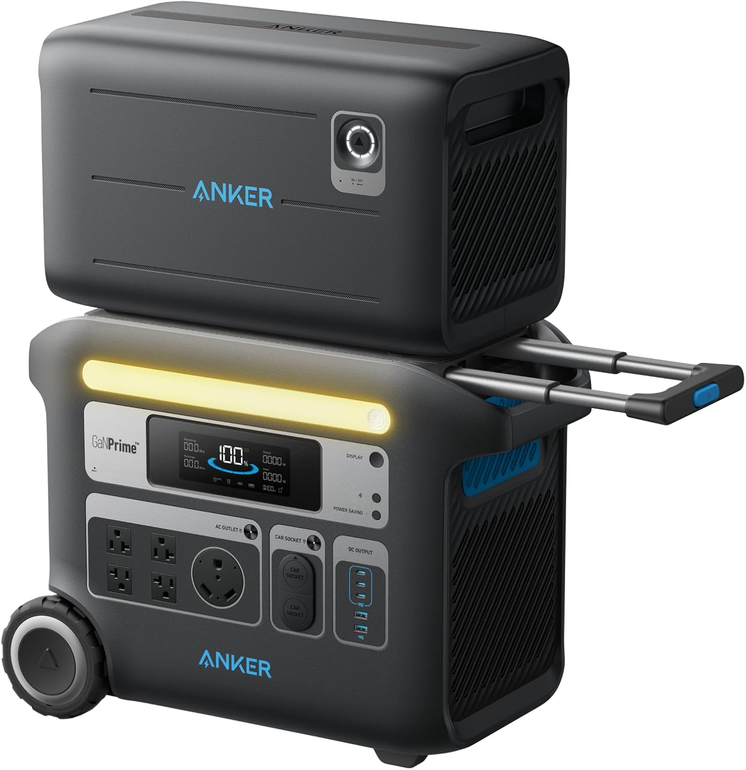 Anker SOLIX F2000 Solar Generator, 2048Wh Portable Power Station with LiFePO4 Batteries and 400W Solar Panel, GaNPrime Technology, 4 AC Outlets Up to 2400W for Home, Power Outages, Camping, and RVs