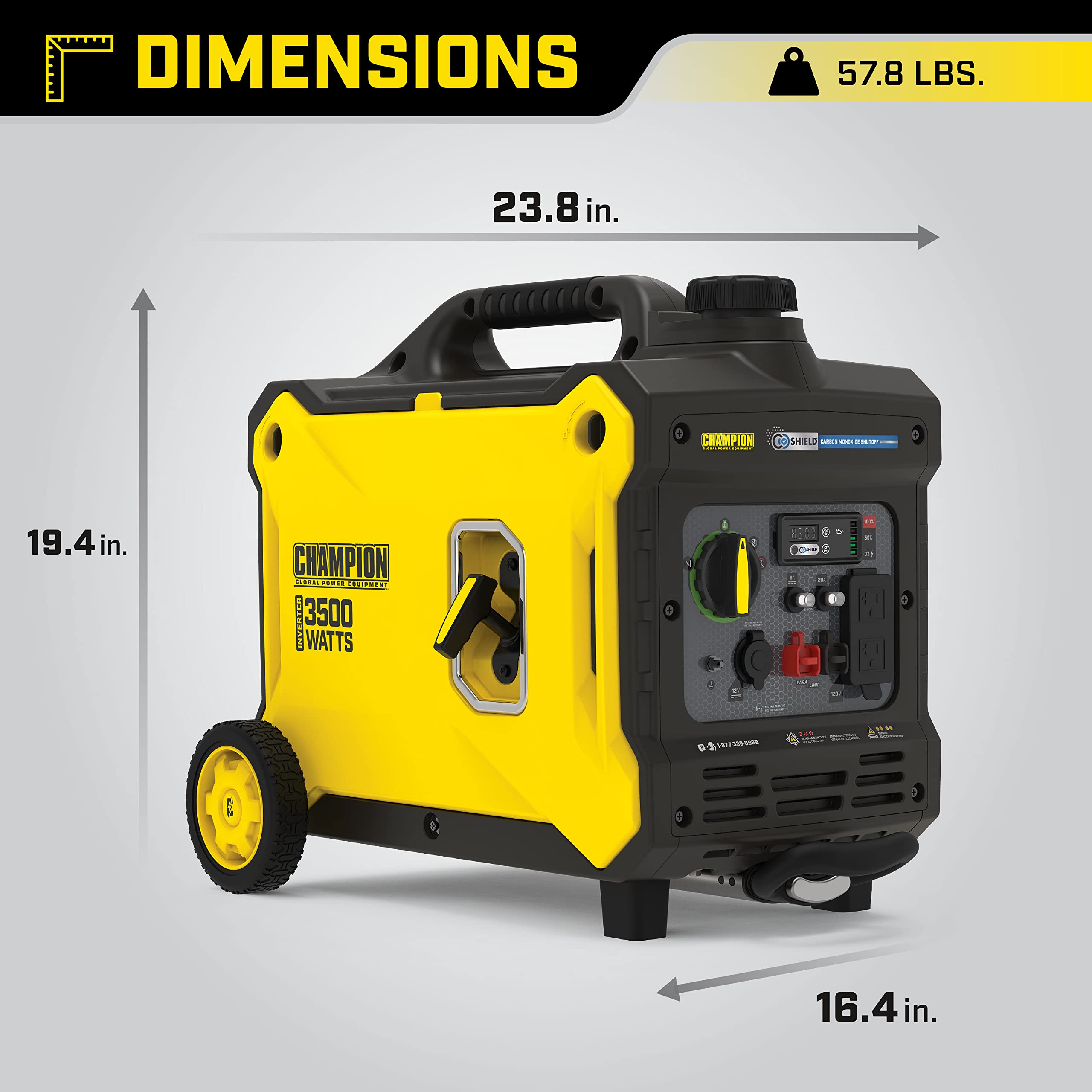 Champion Power Equipment 2500-Watt Dual Fuel Ultralight Portable Inverter Generator with Quiet Technology and CO Shield