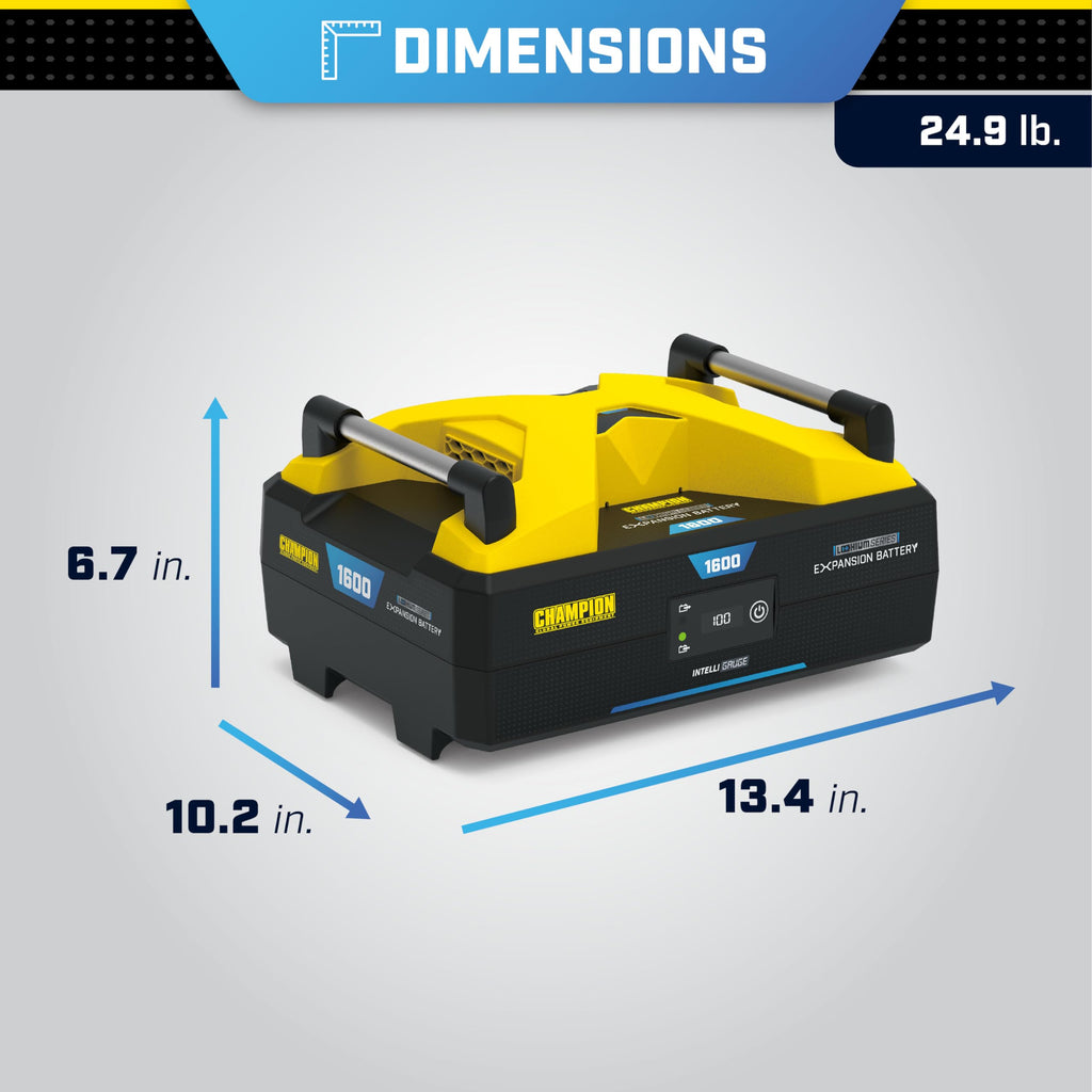 Champion Power Equipment 1638-Wh Lithium Ion Expansion Battery and Two 200-Watt Solar Panels
