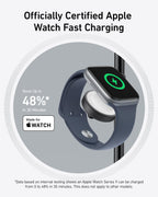 Anker MagSafe Charger Stand Compatible, iPhone 17 MagGo 3 in 1 Wireless Charging Station,Qi2 Certified 15W Wireless Charger, Desk Accessory, for iPhone 16/15/14/13 Series Apple Watch, AirPods