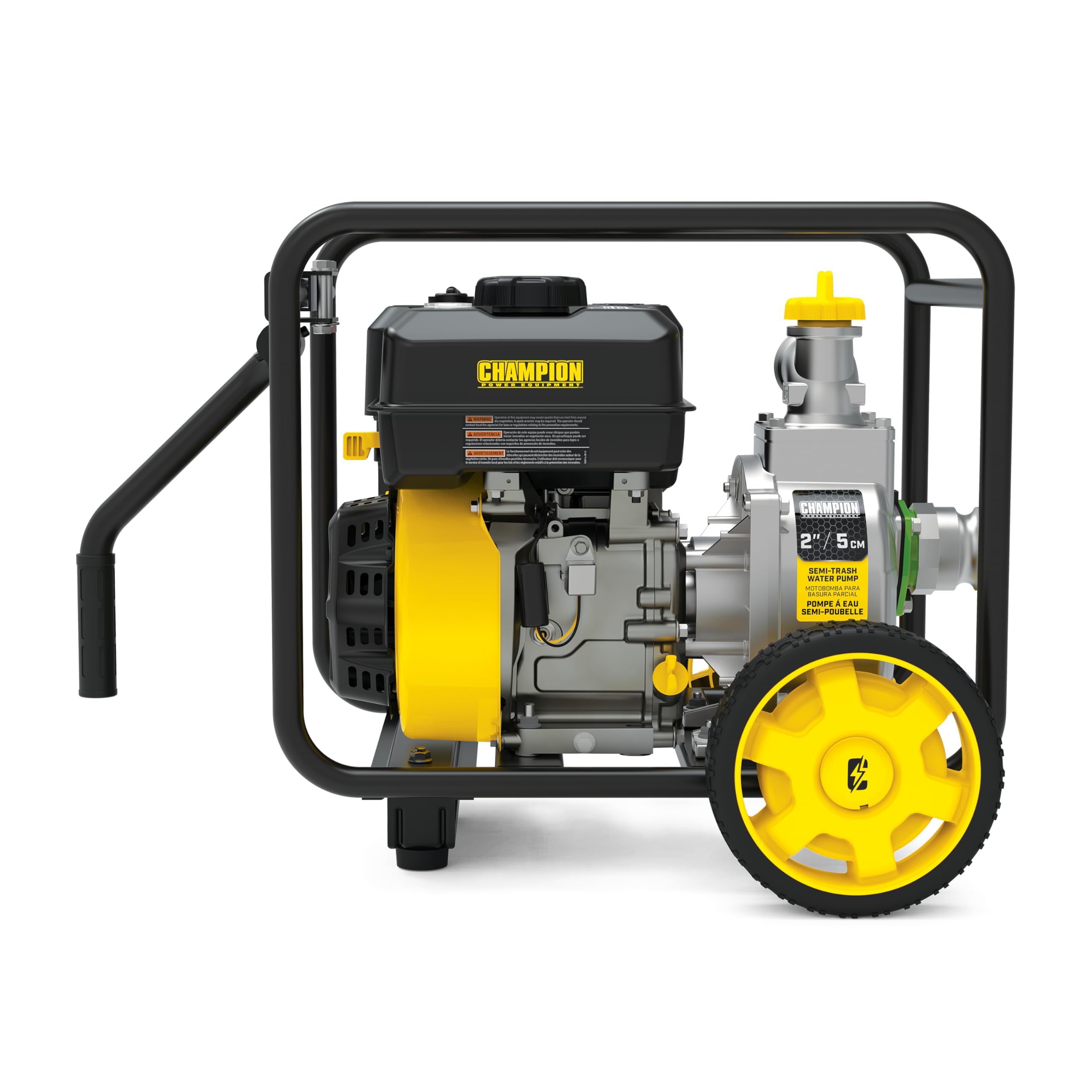 Champion Power Equipment 2-Inch Gas-Powered Semi-Trash Water Transfer Pump with Hose and Wheel Kit