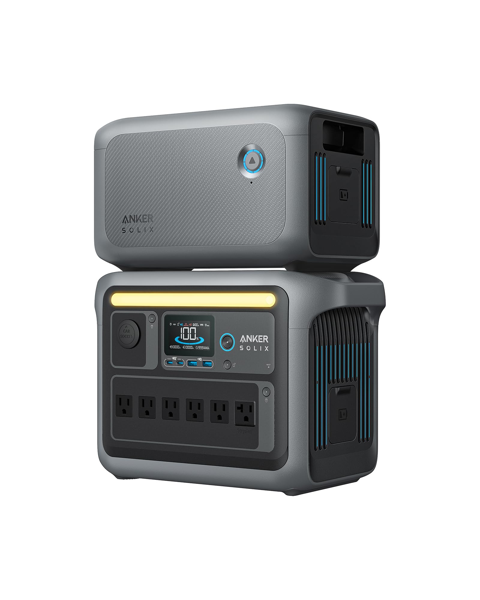 Anker SOLIX C1000 Portable Power Station with 100W Solar Panel, 1800W Solar Generator, 1056wh LFP (LiFePO4) Battery, 6 AC Outlets, Up to 2400W for Home, Power Outages, and Outdoor Camping