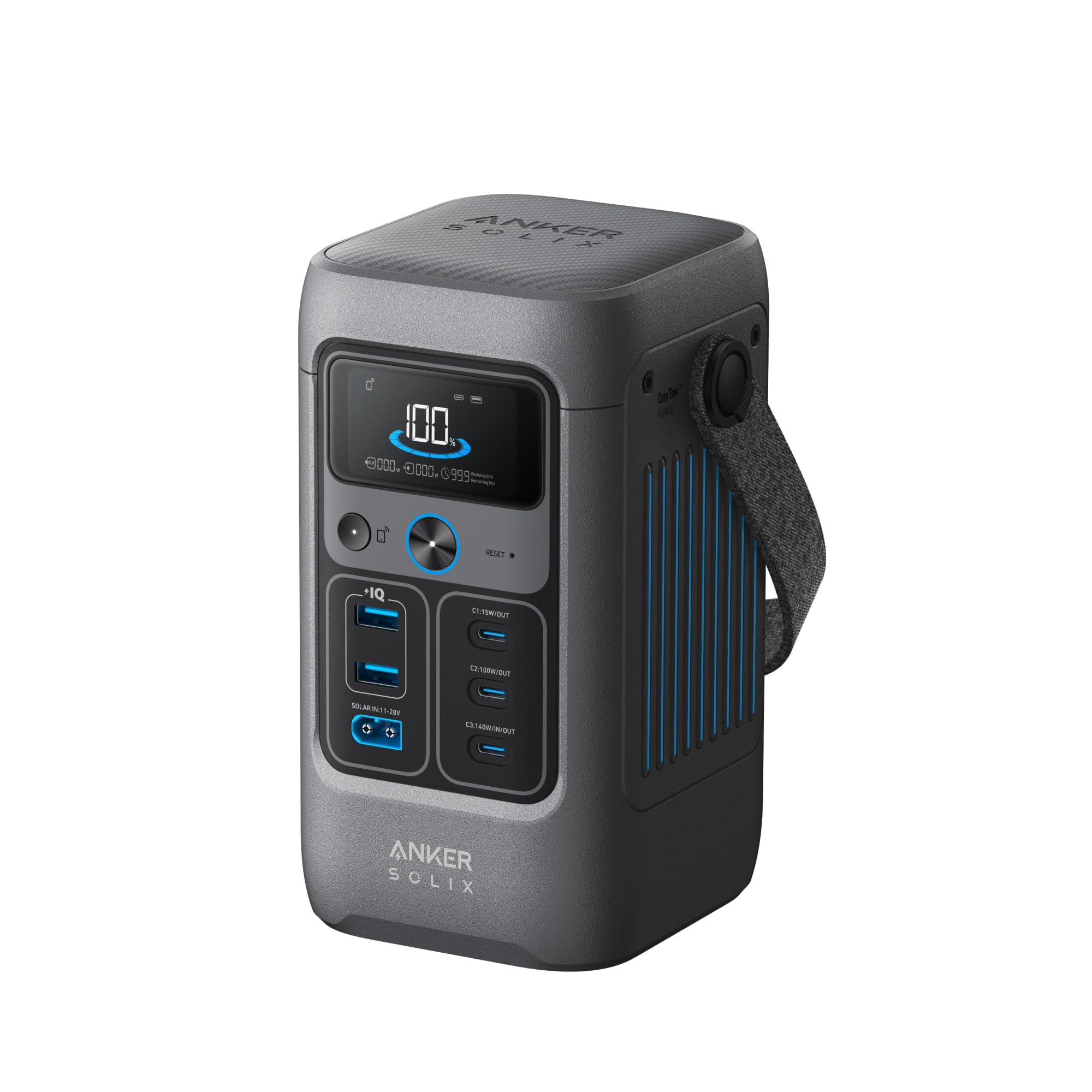Anker SOLIX C300 DC Power Bank Station and 60W Solar Panel, 288Wh Portable Power Station, LiFePO4 Battery, 300W Solar Generator, for Outdoor, Camping, Traveling, and Emergencies