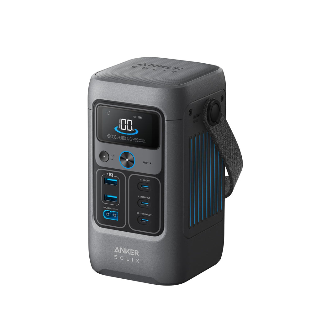 Anker SOLIX C200 DC Power Bank Station and 60W Solar Panel, 192Wh Portable Power Station, LiFePO4 Battery, 200W Solar Generator, For Outdoor, Camping, Traveling, and Emergencies