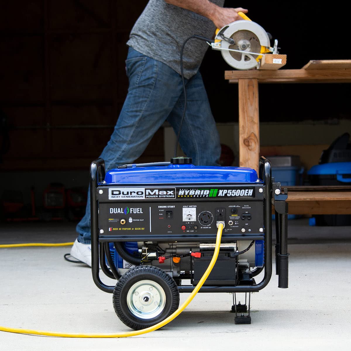 DuroMax XP12000EH 12,000-Watt Dual Fuel Portable Generator – Gas & Propane, Electric Start, Whole Home Backup Power, Transfer Switch Ready, RV & Emergency Ready
