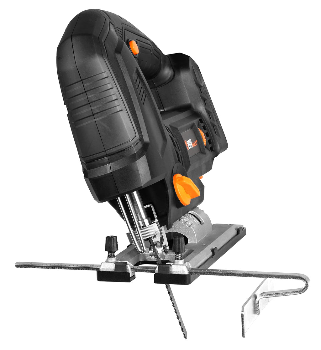 WEN Cordless Jigsaw, Brushless with Auto-Speed, 20V Max 4.0Ah Lithium Ion Battery, and Charger (20670)