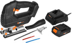 WEN Cordless Jigsaw, Brushless with Auto-Speed, 20V Max 4.0Ah Lithium Ion Battery, and Charger (20670)