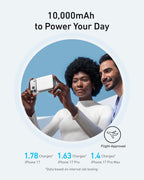 Anker MagGo Power Bank, Slim 10,000mAh Magnetic Battery Pack, Qi2 Certified 15W Ultra-Fast MagSafe Compatible Portable Charger, Ergonomic Design, for iPhone17/16/15/14 Series, and More
