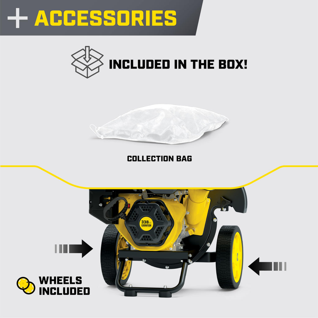 Champion Power Equipment 3-Inch Portable Chipper-Shredder with Collection Bag