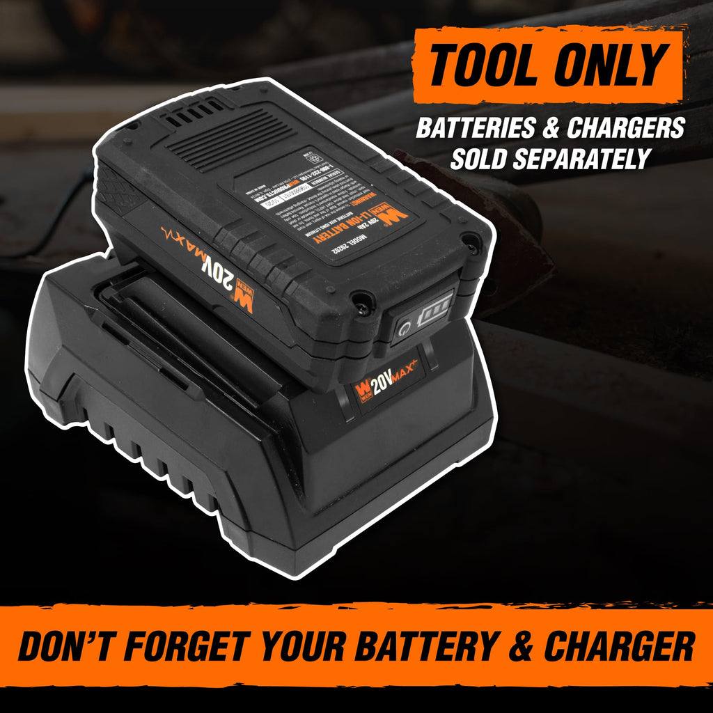 WEN Cordless Jigsaw, Brushless with Auto-Speed, 20V Max 4.0Ah Lithium Ion Battery, and Charger (20670)