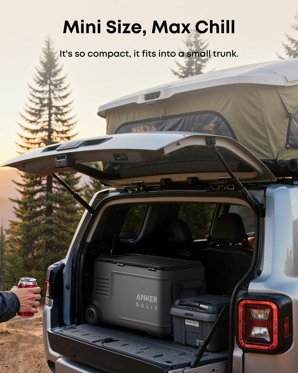 Anker SOLIX EverFrost 2 58L Cooler, 61 qt Car Refrigerator, Electric Cooler with 288Wh Battery, Powered by AC/DC or Solar,for Outdoor Camping, Travel, and Fishing, Fits in Trucks