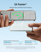 Anker Nano MagSafe Portable Charger, Ultra-Slim 5,000mAh Magnetic Wireless Power Bank, Qi2-Certified 15W Max, Compact for Travel, Ergonomic Design, for iPhone 17/16 Series, and More