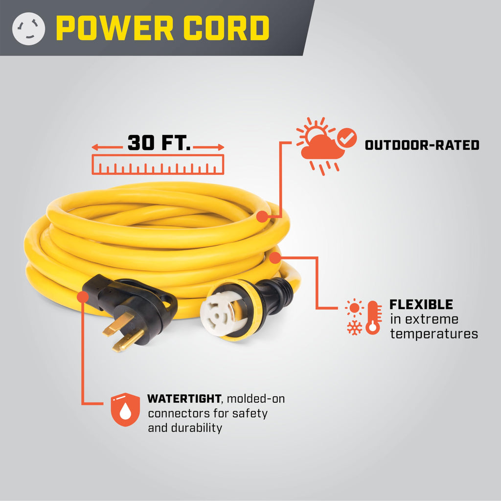 Champion Power Equipment 30-Amp Indoor-Rated Manual Transfer Switch with 25-Foot Generator Power Cord and Weather-Resistant Power Inlet Box
