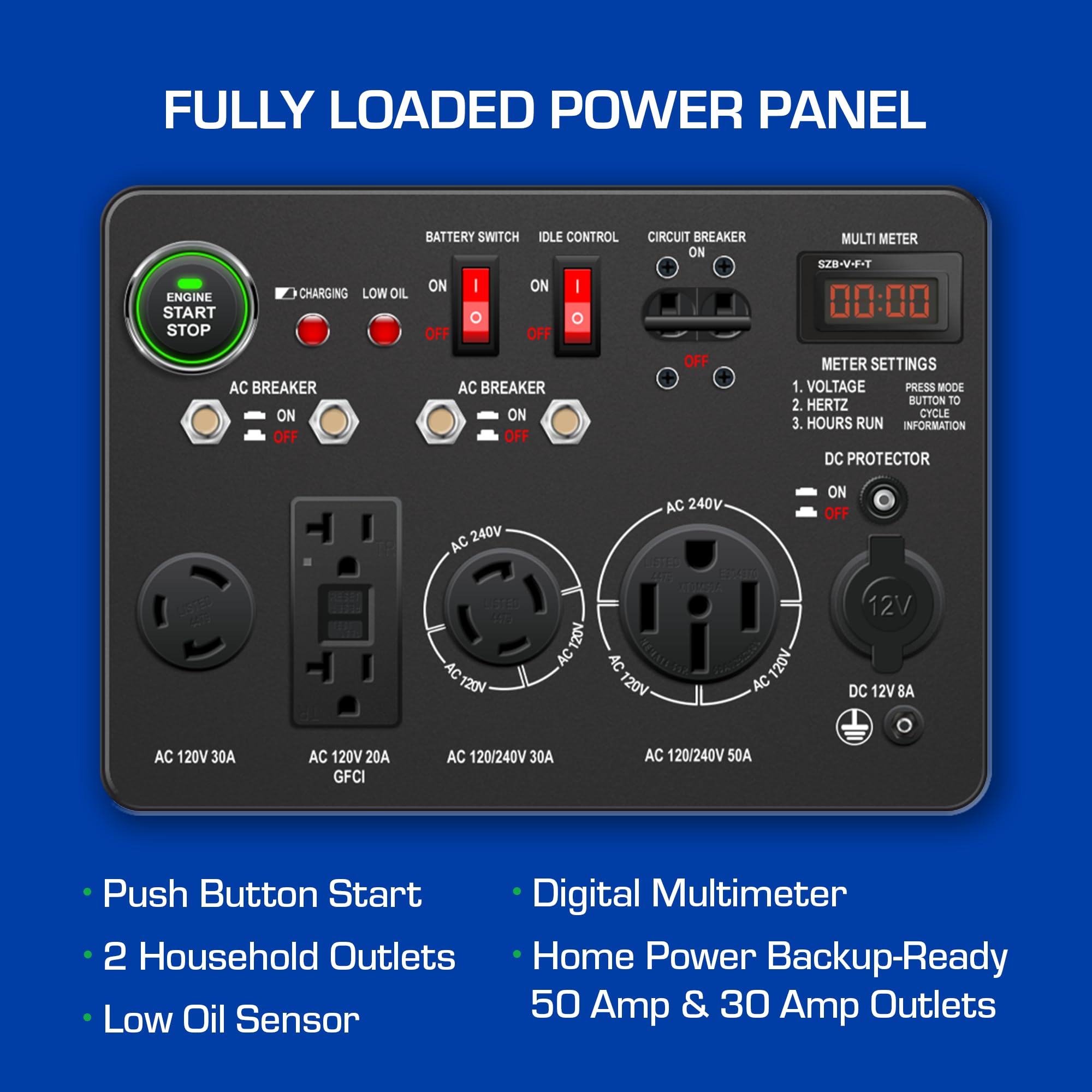 DuroMax XP5500EH 5,500-Watt Dual Fuel Portable Generator - Gas & Propane, Electric Start, RV & Emergency Ready