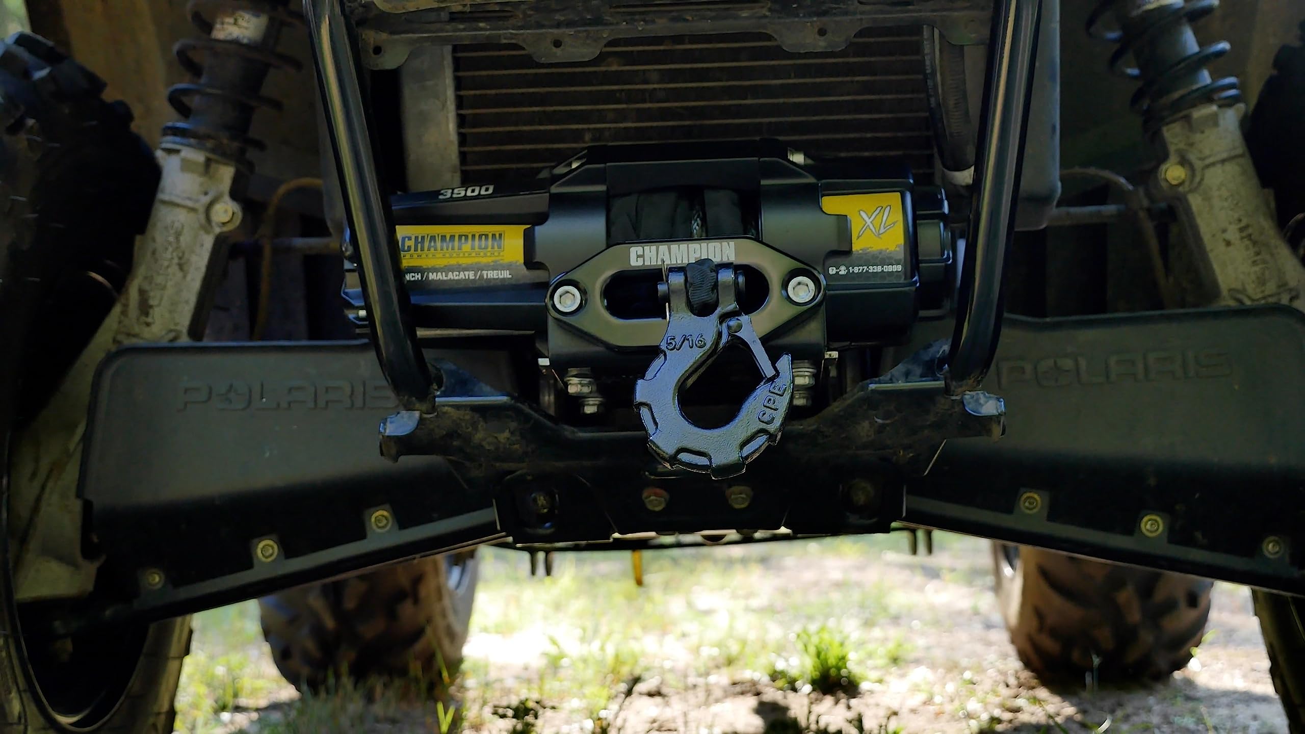 Champion Power Equipment XL 3500-lb. ATV/UTV Synthetic Rope Winch Kit