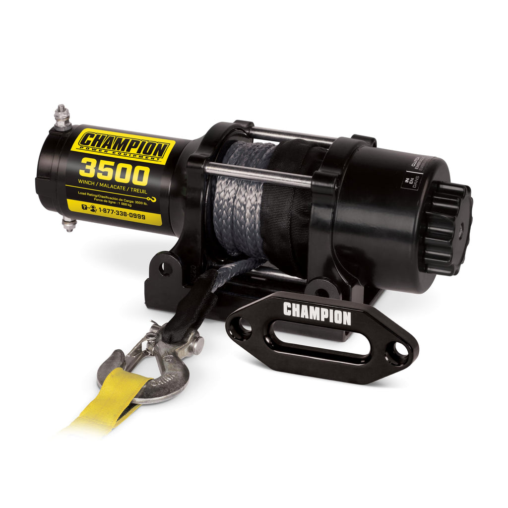 Champion Power Equipment 3500-lb. ATV/UTV Synthetic Rope Winch Kit