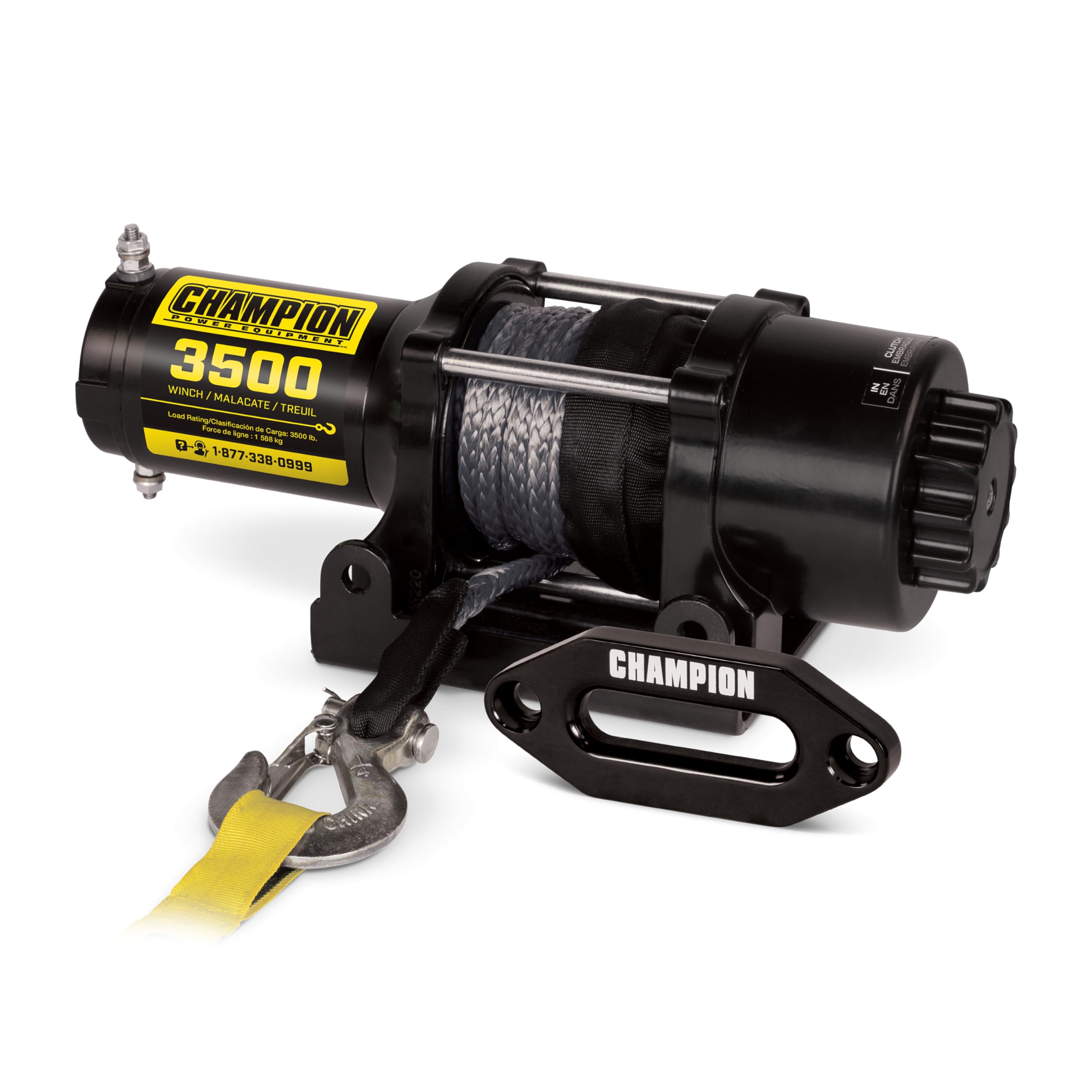 Champion Power Equipment 3500-lb. ATV/UTV Synthetic Rope Winch Kit