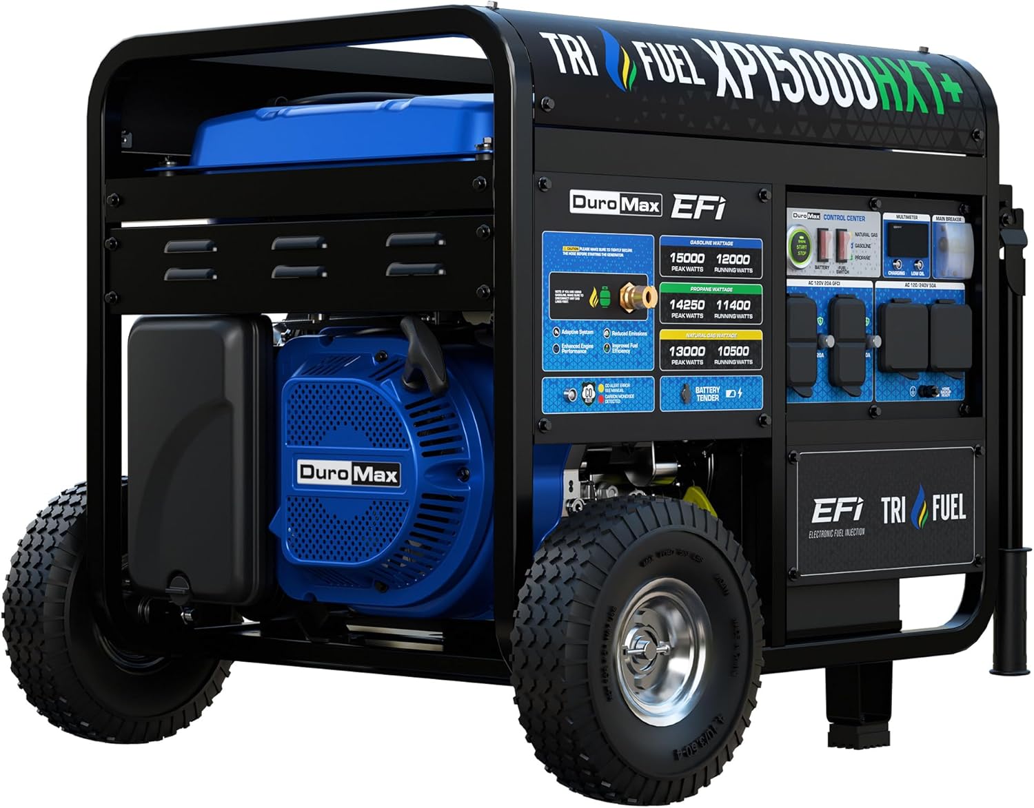 DuroMax XP13000HX 13,000-Watt Dual Fuel Portable Generator - Gas & Propane, Electric Start, Whole Home Power Backup, Transfer Switch Ready, RV & Emergency Ready