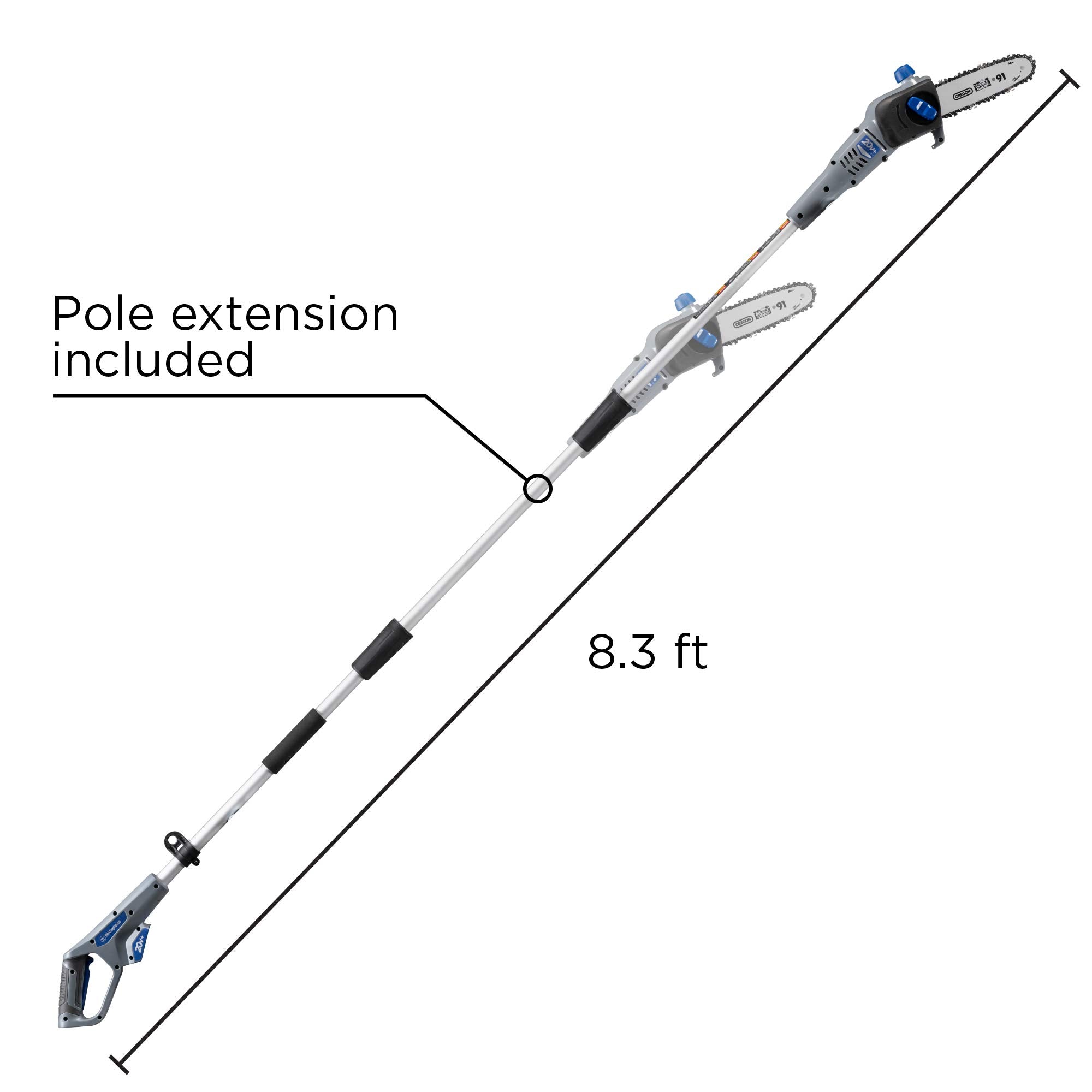 Westinghouse Cordless Pole Saw, 2.0 Ah Battery and Rapid Charger Included