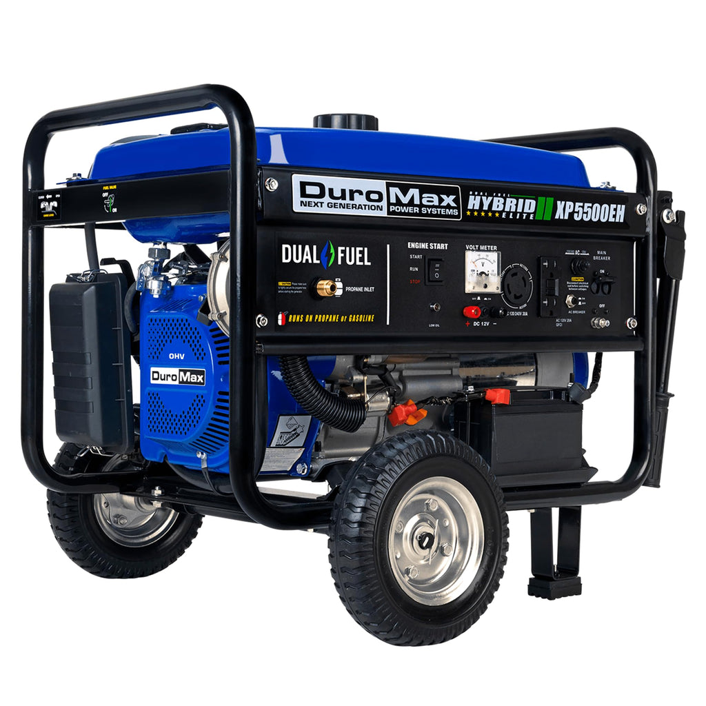 DuroMax XP5500EH 5,500-Watt Dual Fuel Portable Generator - Gas & Propane, Electric Start, RV & Emergency Ready