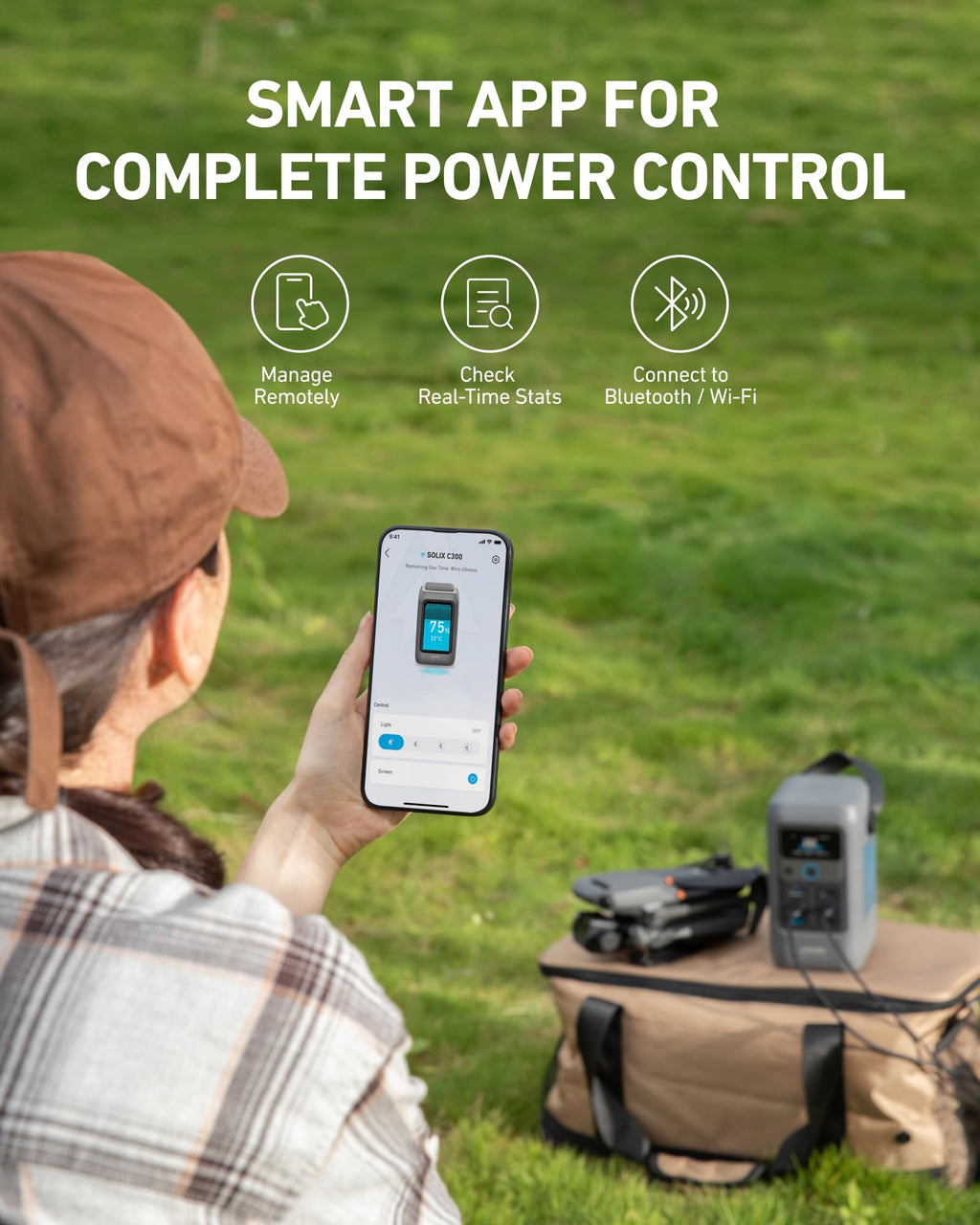 Anker SOLIX C200 DC Power Bank Station and 60W Solar Panel, 192Wh Portable Power Station, LiFePO4 Battery, 200W Solar Generator, For Outdoor, Camping, Traveling, and Emergencies