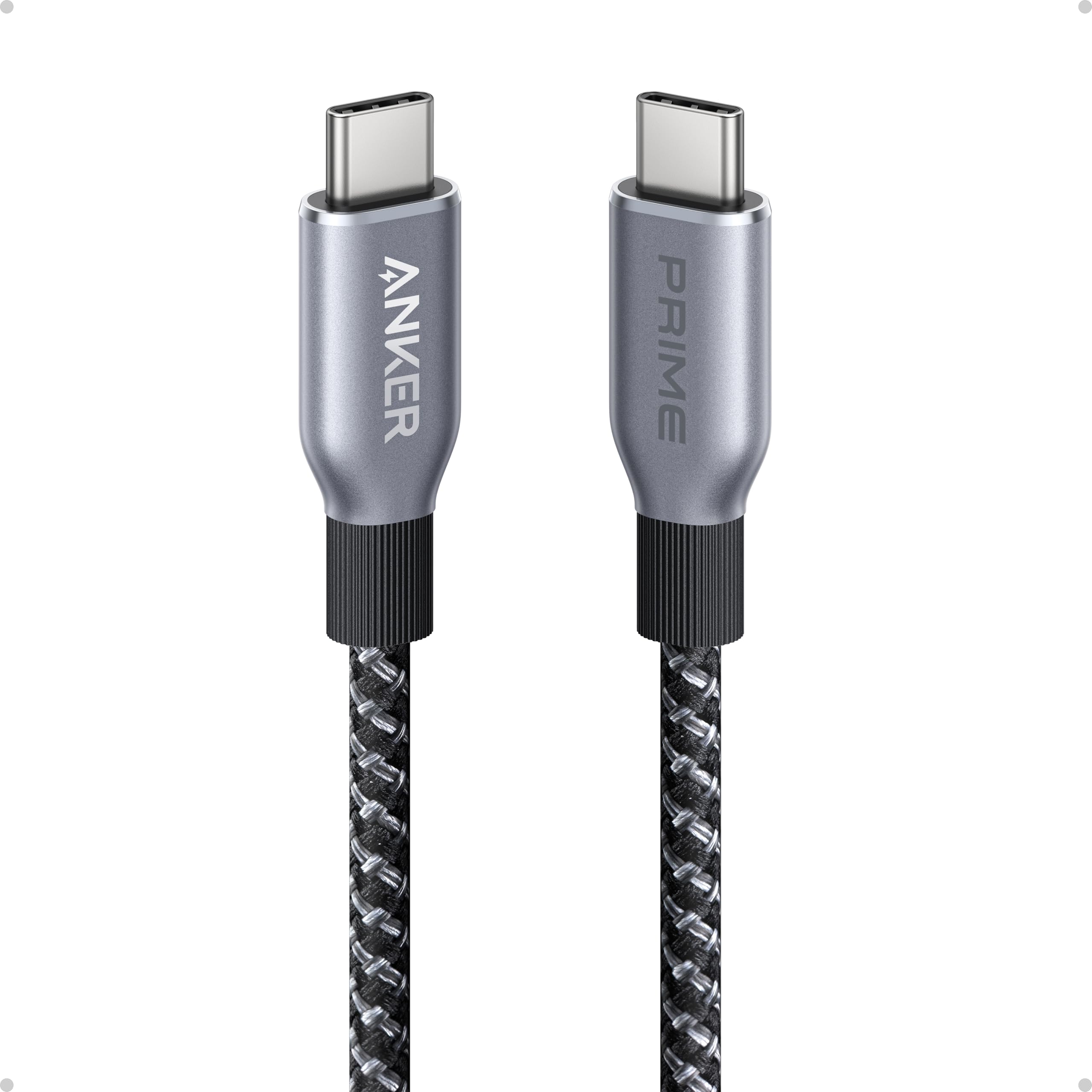 Anker Prime USB C to USB C Cable, 240W Fast Charging Cord, Upcycled-Braided Nylon with 100-Year Bend Durability for iPhone 17 Series, MacBook, Galaxy S24(6 FT)