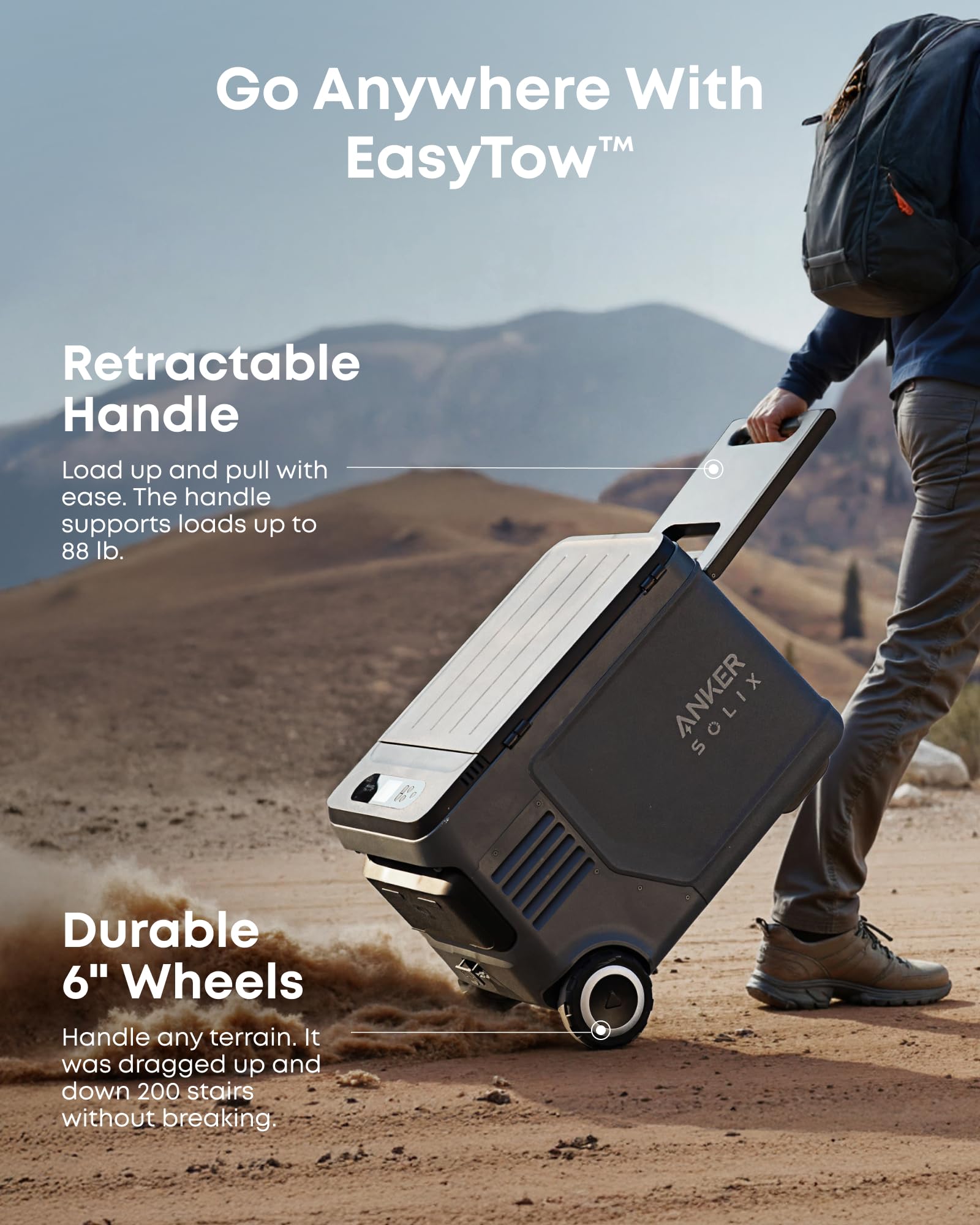Anker SOLIX EverFrost 2 58L Cooler with Road Trip Kit, 61 qt Car Refrigerator, Electric Cooler with 288Wh Battery, Powered by AC/DC or Solar, for Camping, Travel, Fishing (Only 1 Battery Included)