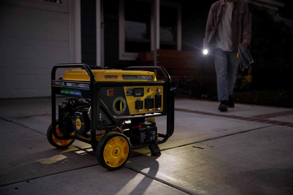 Champion Power Equipment 5000-Watt Electric Start Tri Fuel RV Ready Portable Generator with Free 3-Year Warranty
