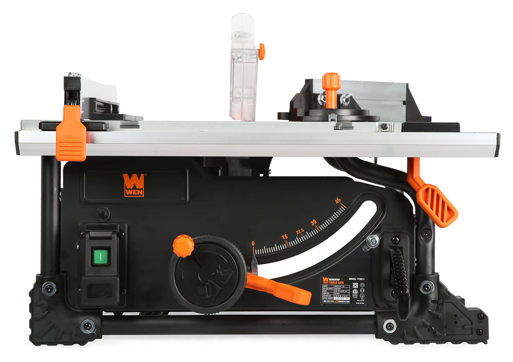 WEN TT0811 11-Amp 8.25-Inch Compact Benchtop Jobsite Table Saw, Black