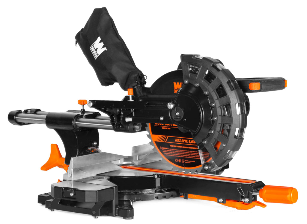 WEN MM0713 9.5-Amp 7.25-Inch Single Bevel Compact Sliding Compound Miter Saw with LED Cutline Guide, Black
